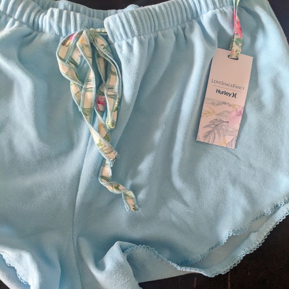RESTOCKED! LoveShackFancy x Hurley Terry Short Blue - Picture 8 of 8